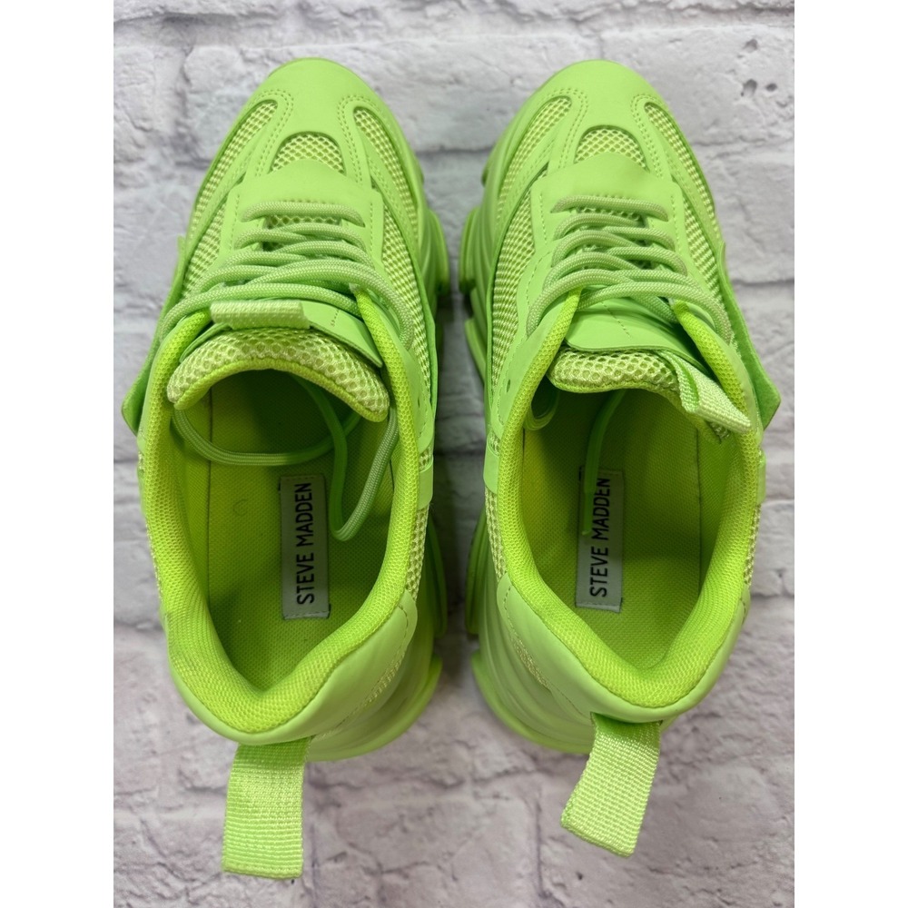 Steve Madden Possession Sneakers Womens 8.5 Neon Green Excellent Chunky Dad Shoe - Picture 5 of 9